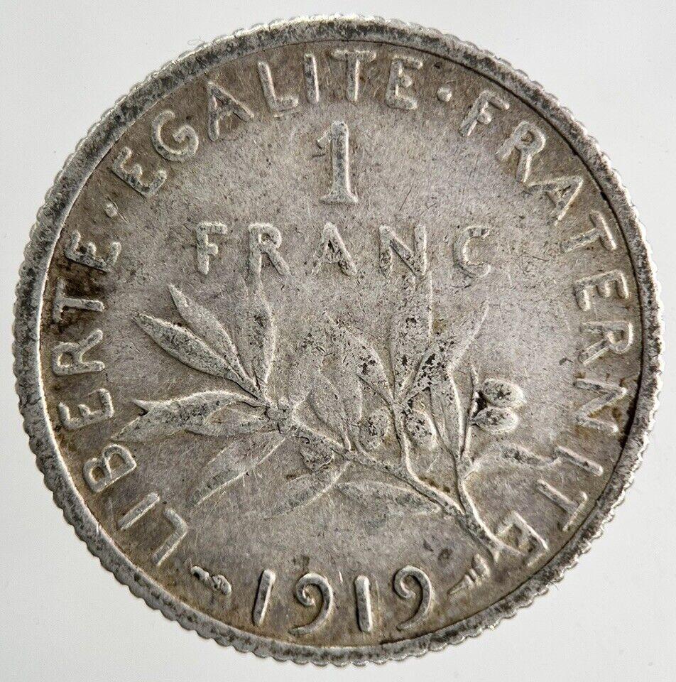 1919 France 1 Franc Silver Coin | Fine Collectable Grade
