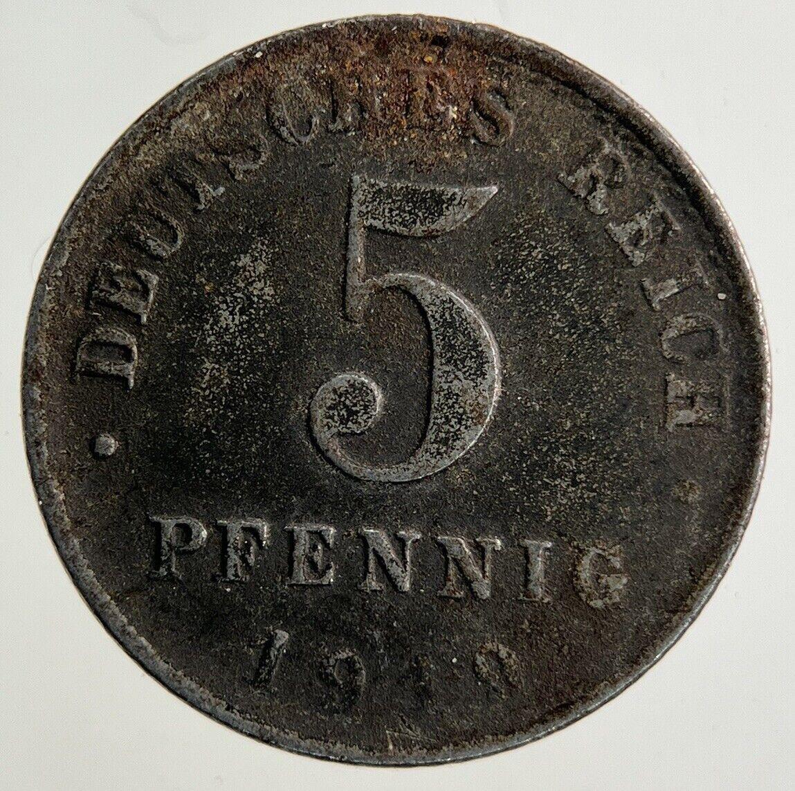1919 Germany 5 Pfennig Coin | Fine Collectable Grade