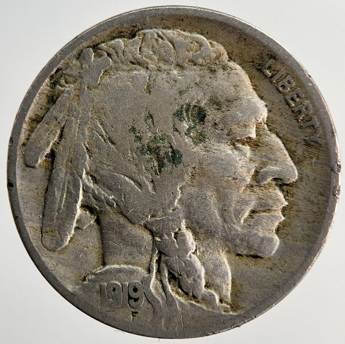 1919 US USA Buffalo Indian Head Nickel Coin | Fine Collectable Grade | a6301