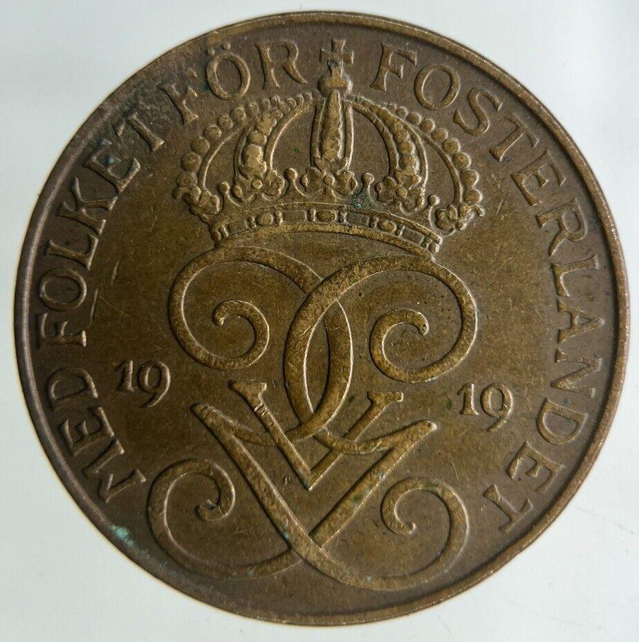 1919 Sweden 5 Ore Coin | Fine Collectable Grade