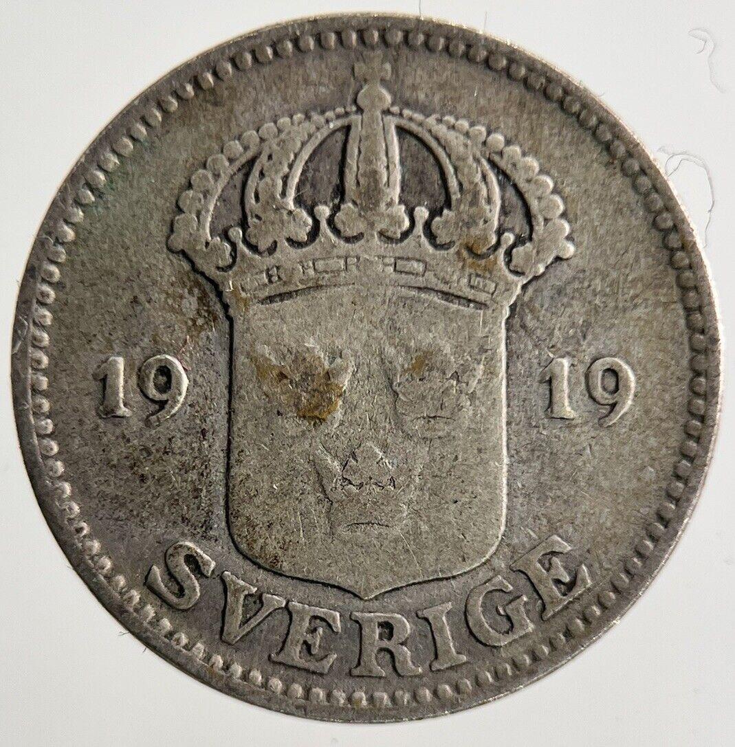 1919 Sweden 25 Ore Silver Coin | Collectable Grade