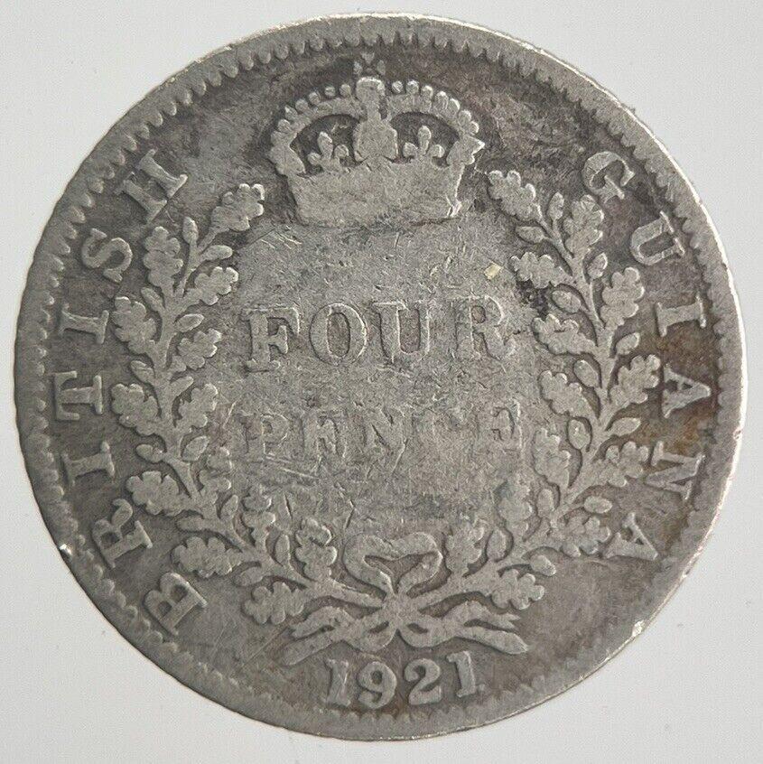 1921 British Four-Pence Guiana Belize Silver Coin | Collectable Grade | a4229