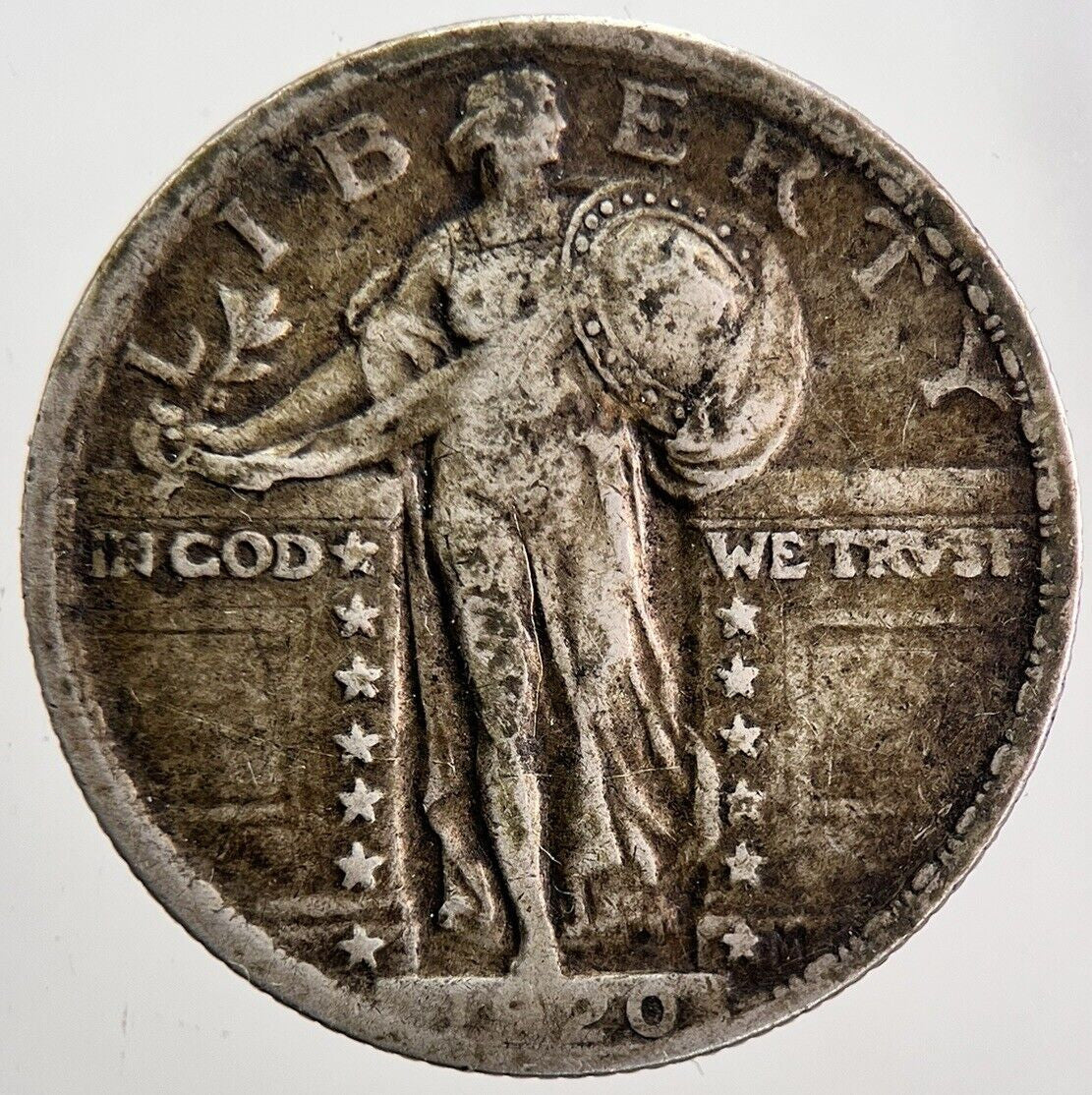 1920 US USA Standing Liberty Quarter Silver Coin | Fine Collectable Grade a6031