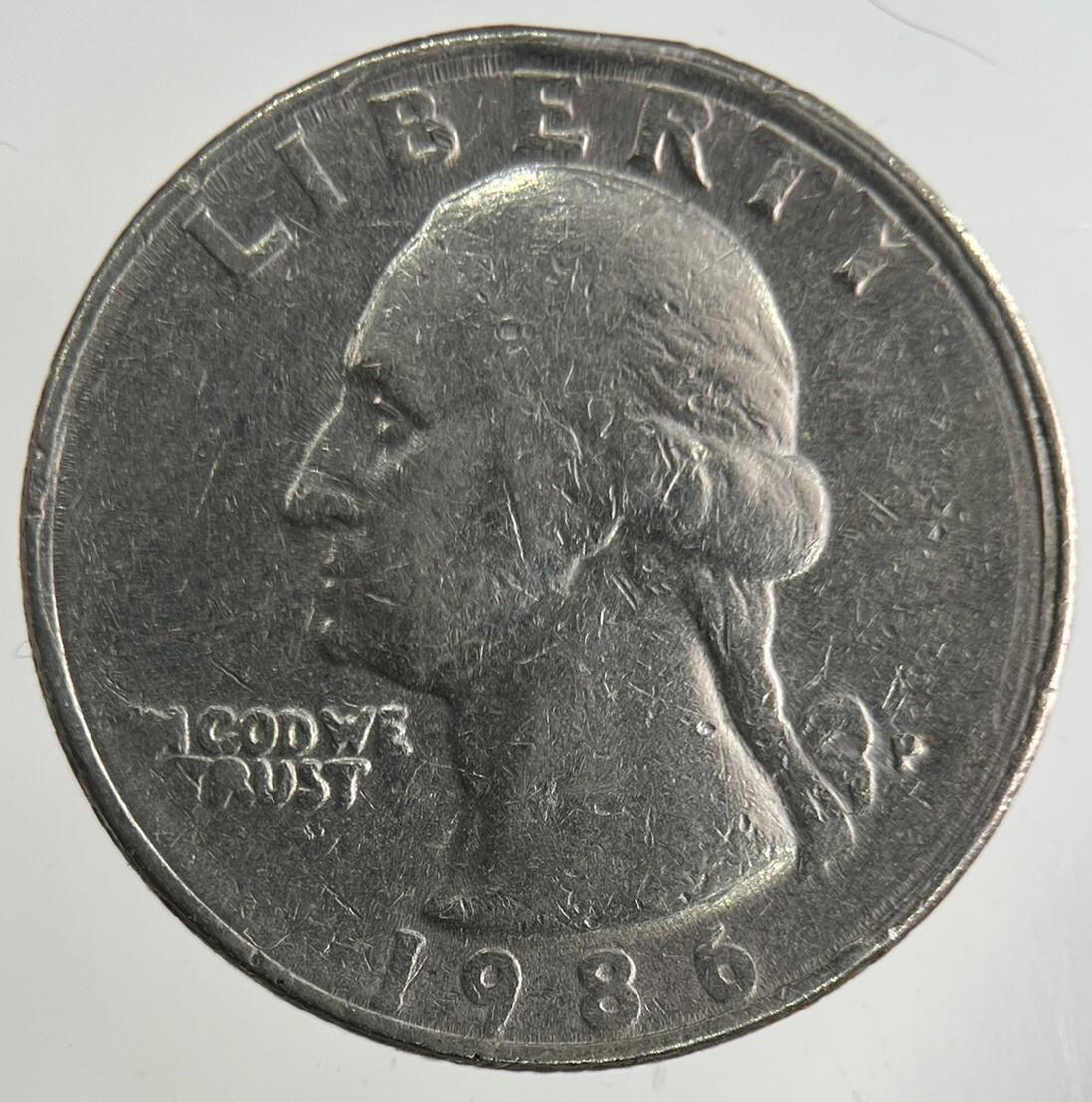 1986 US USA Quarter Dollar Coin | Fine Collectable Grade