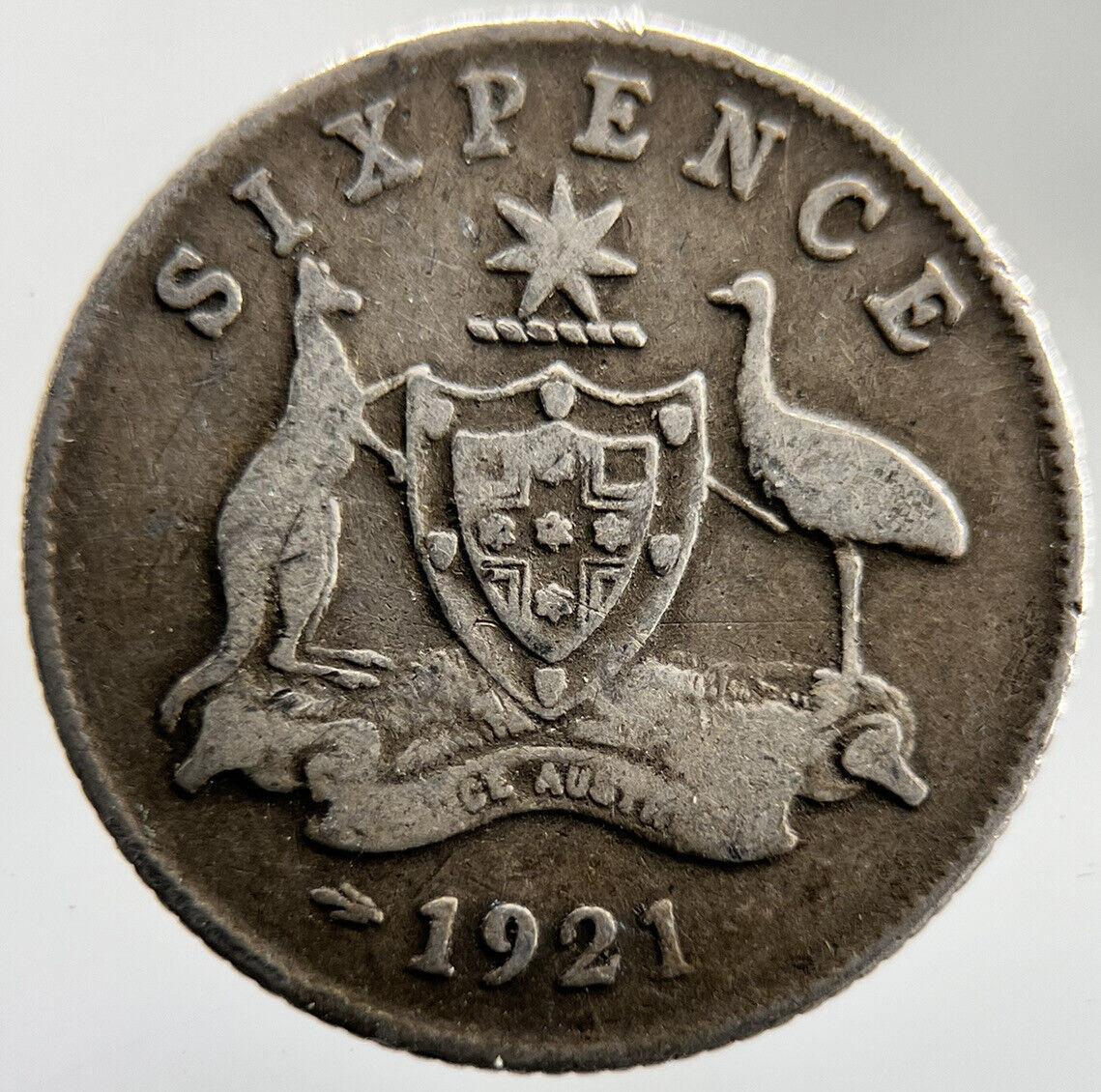 1921 Sixpence Australia Silver Coin | Collectable Grade | a1615