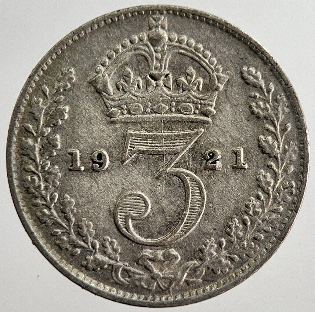 1921 George V Threepence Silver Coin | Very High Grade | a8577
