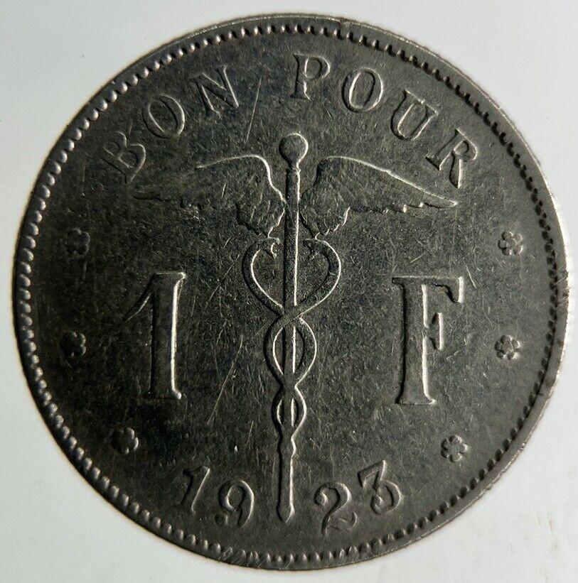 1923 Belgium 1 Franc Coin | Fine Collectable Grade
