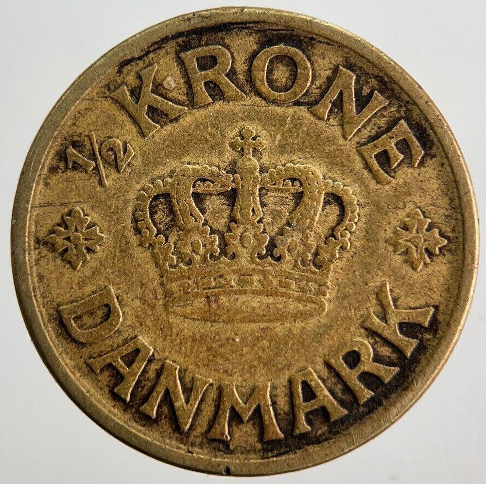 1924 Denmark 1/2 Half Krone Coin | Fine Collectable Grade | a7151