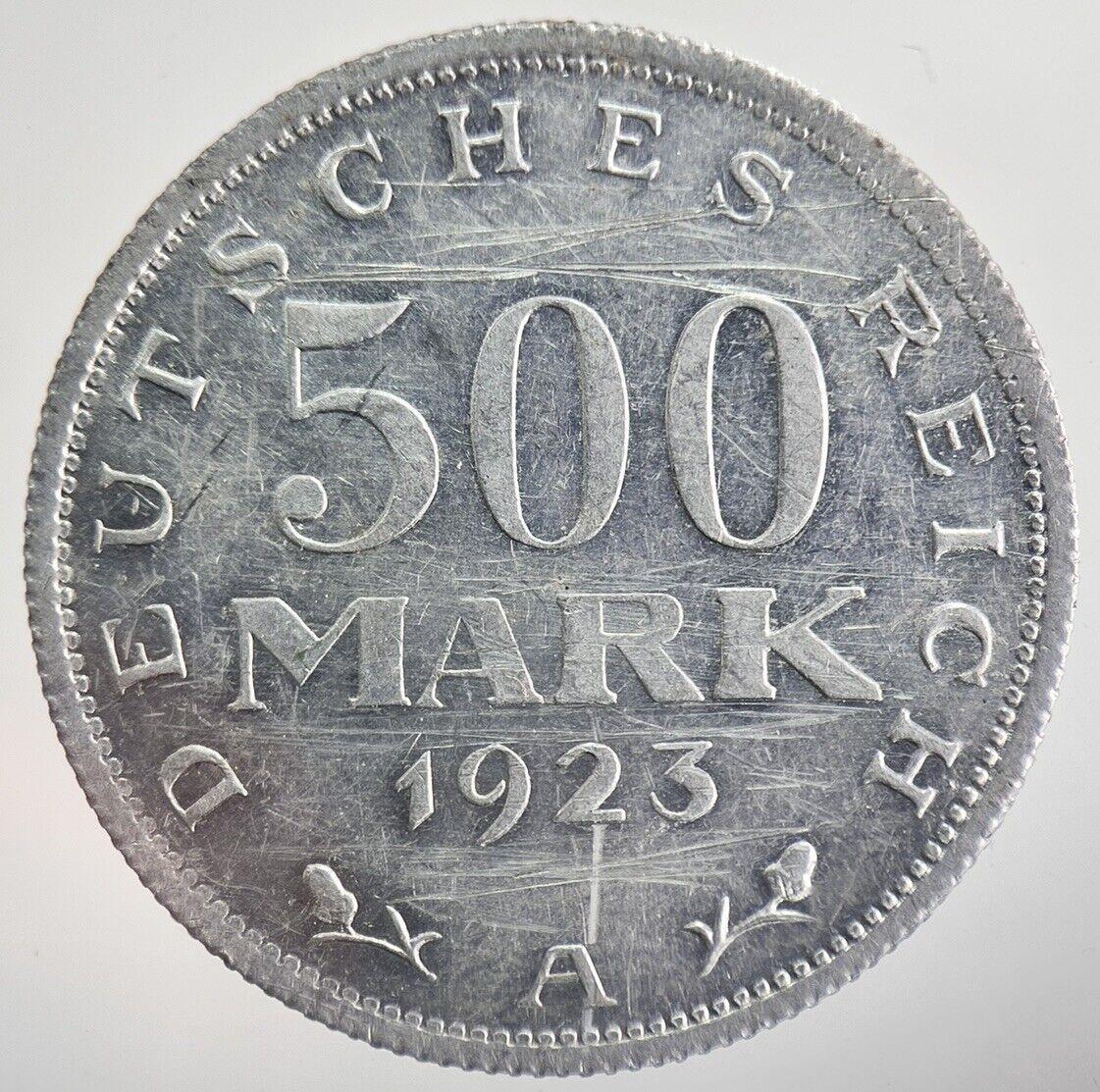 1923-A Germany 500 Mark Coin | Very High Grade | a8229