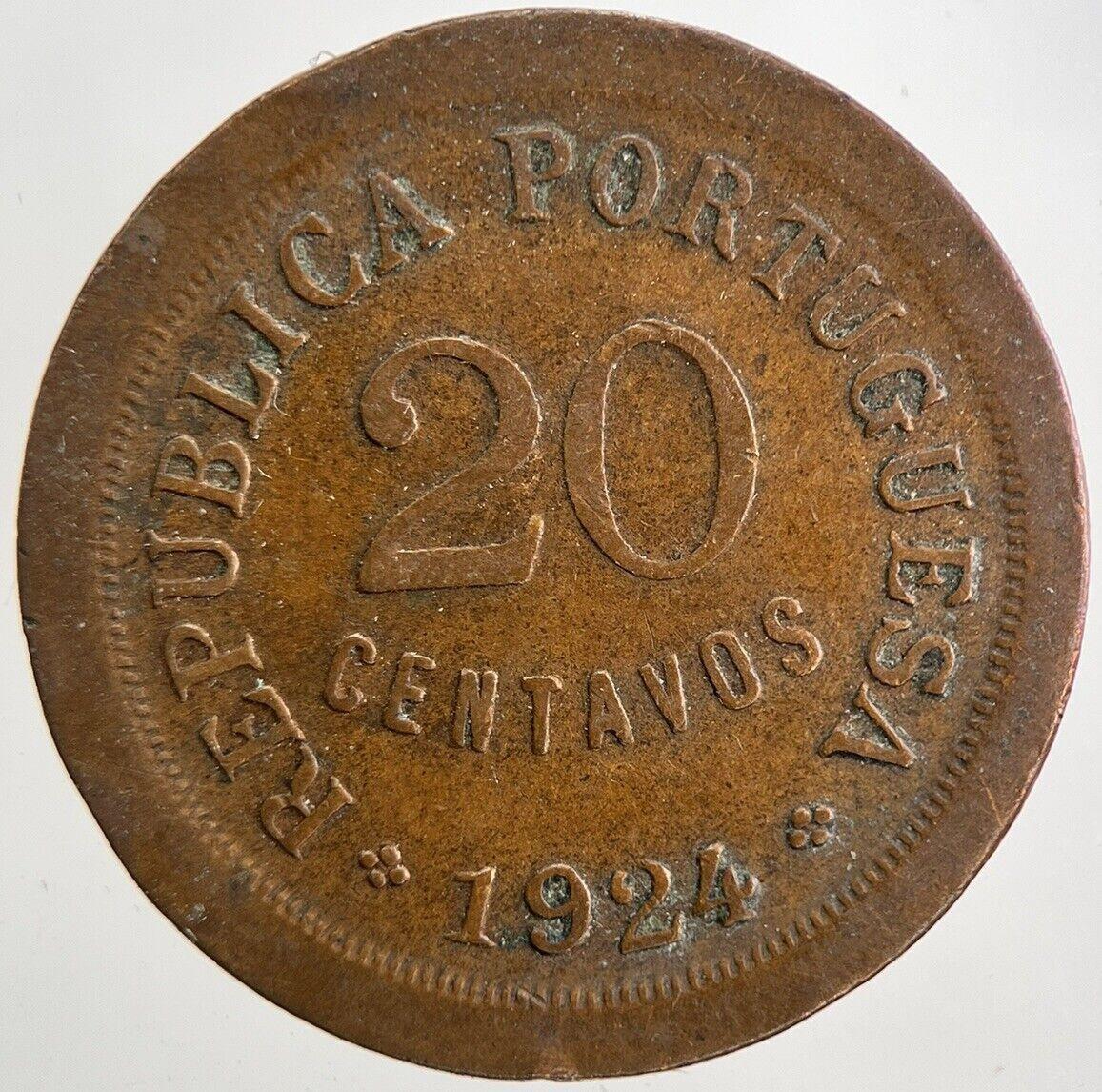 1924 Portugal 20 Centavos Coin | Fine Collectable Grade