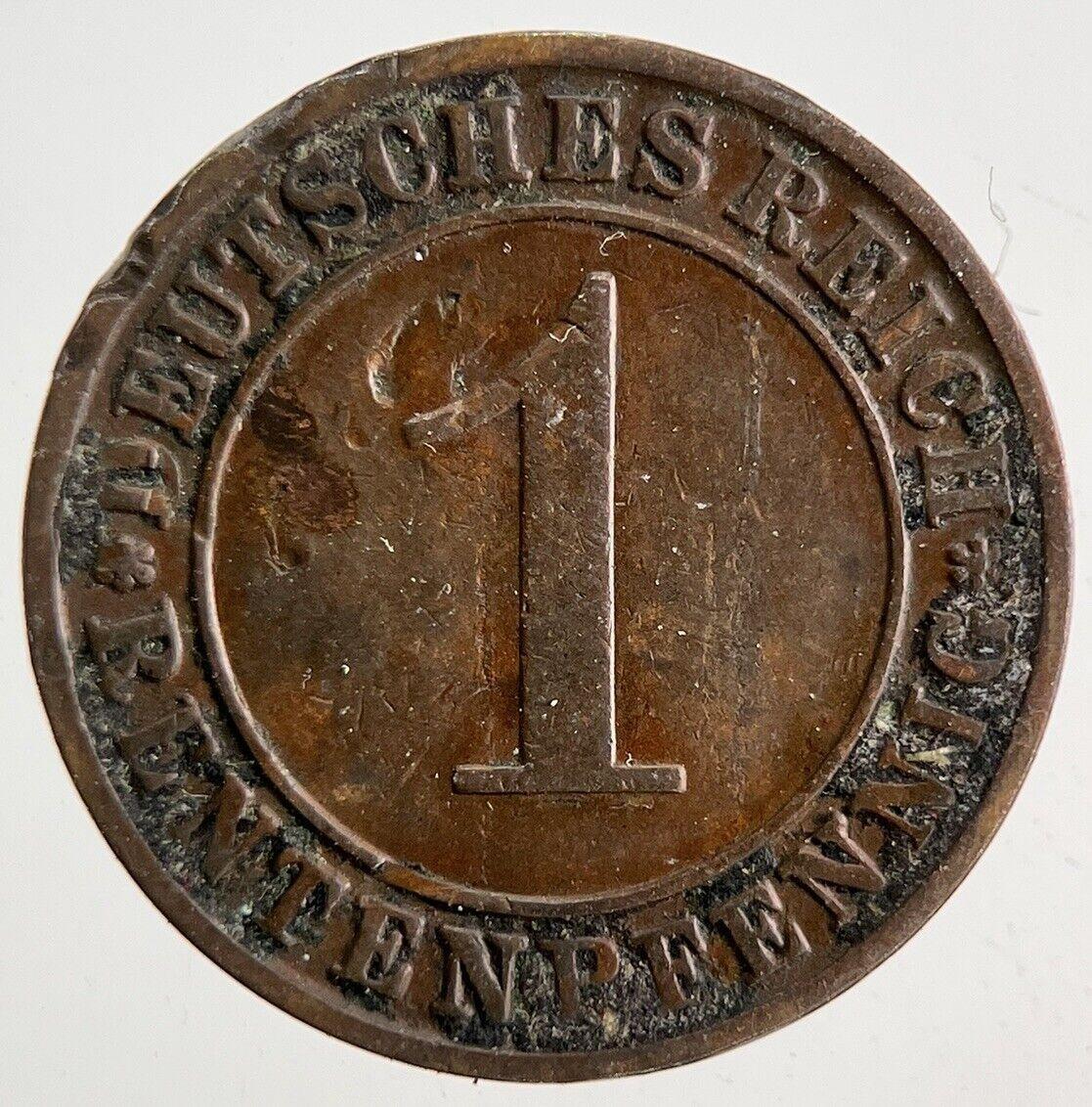 1924 Germany 1 Pfennig Coin | Fine Collectable Grade