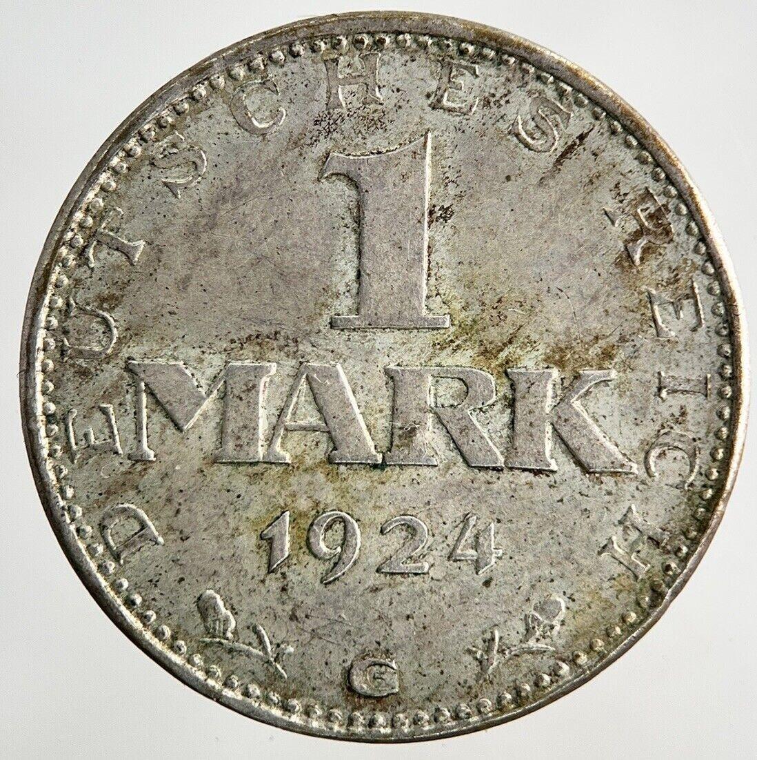 1924 Germany 1 Mark Silver Coin | Very High Grade
