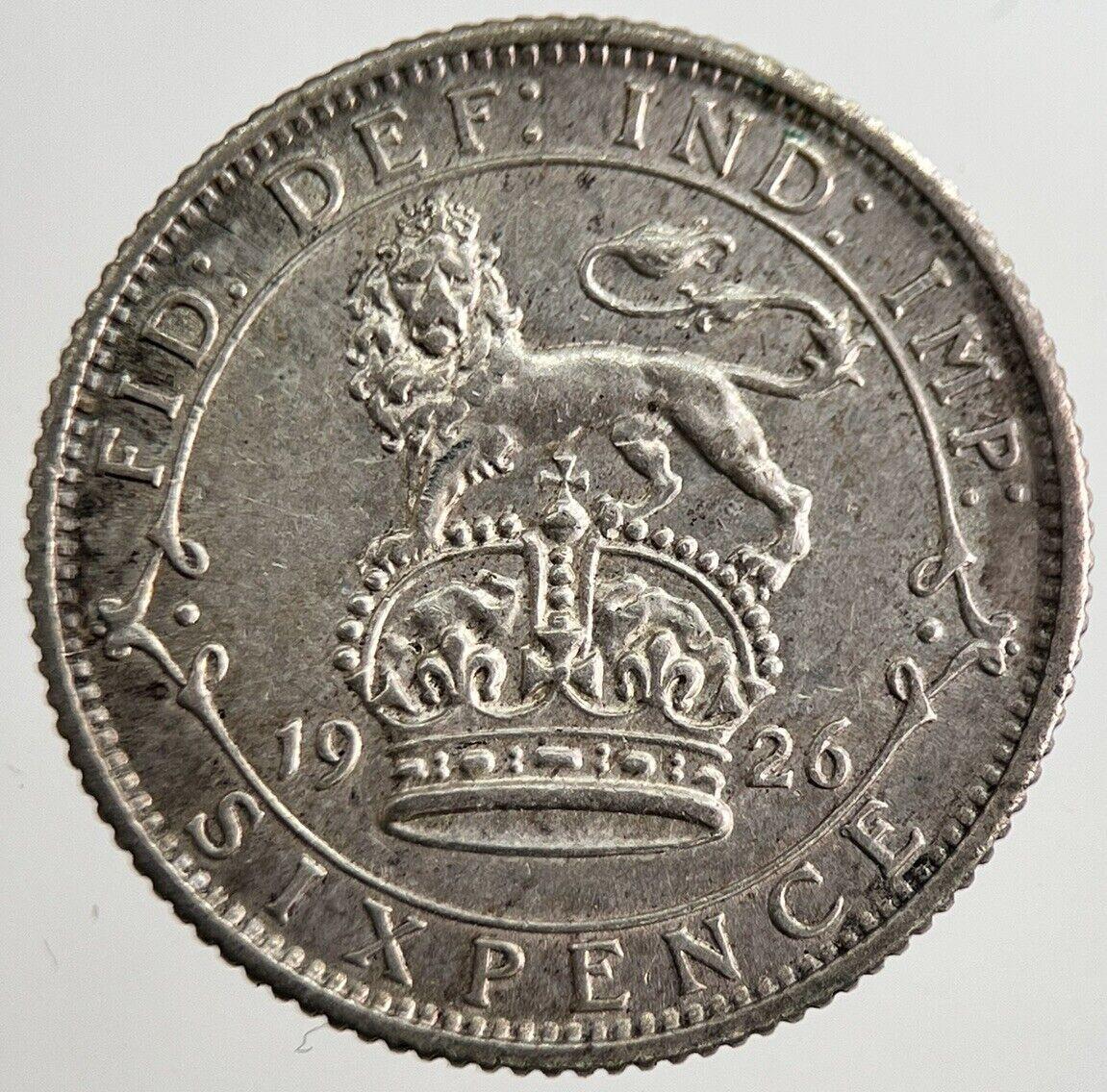 1926 George V Sixpence Silver Coin | Very High Grade | a8552