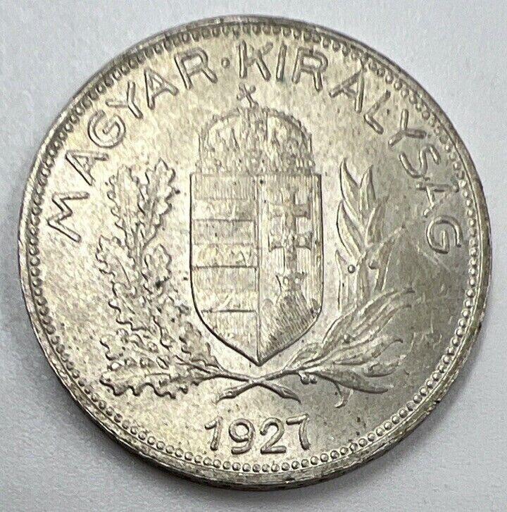1927 1 One Pengo | Hungary Silver Coin | Fine Grade | a542