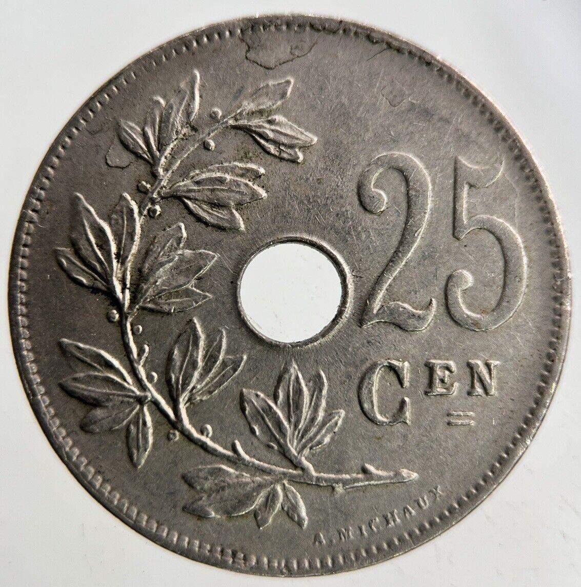 1927 Belgium 25 Centimes Coin | Fine Collectable Grade