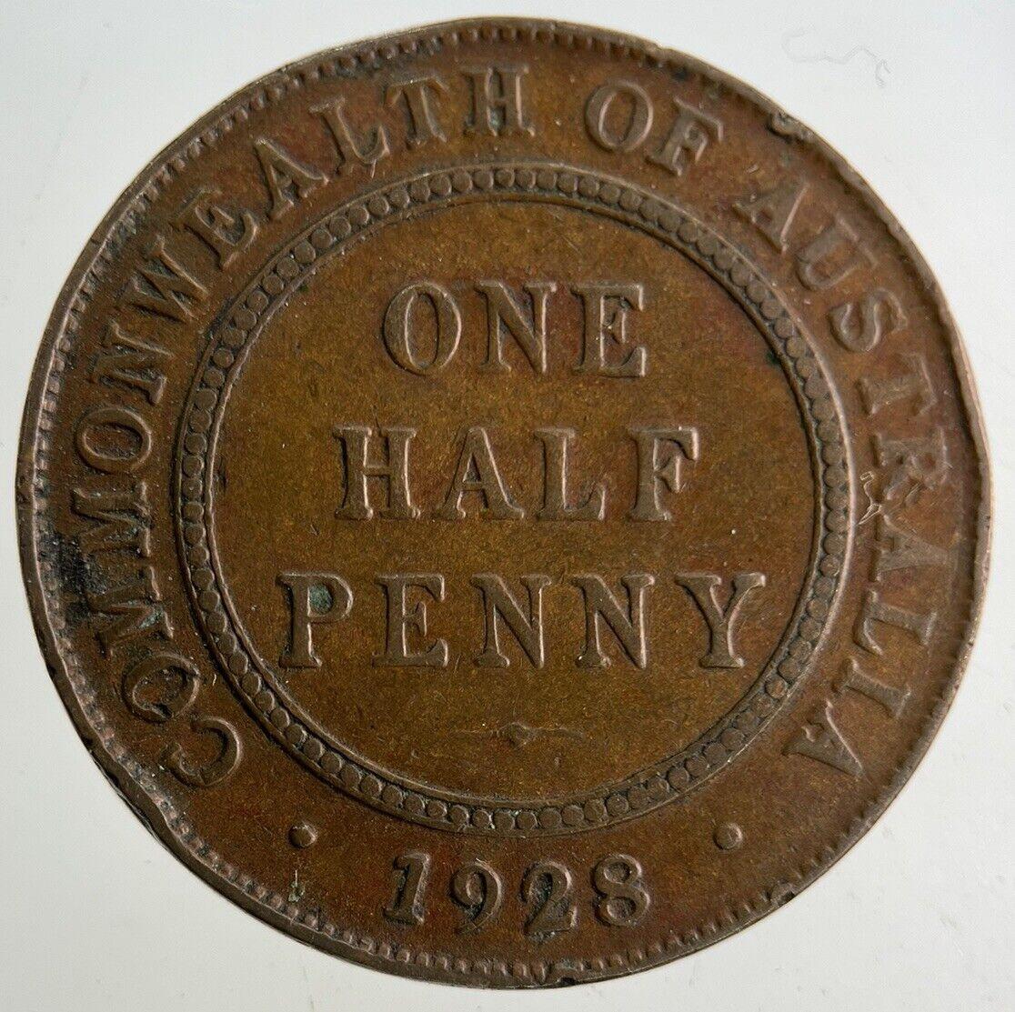 1928 Australia Half-Penny Coin | Fine Collectable Grade
