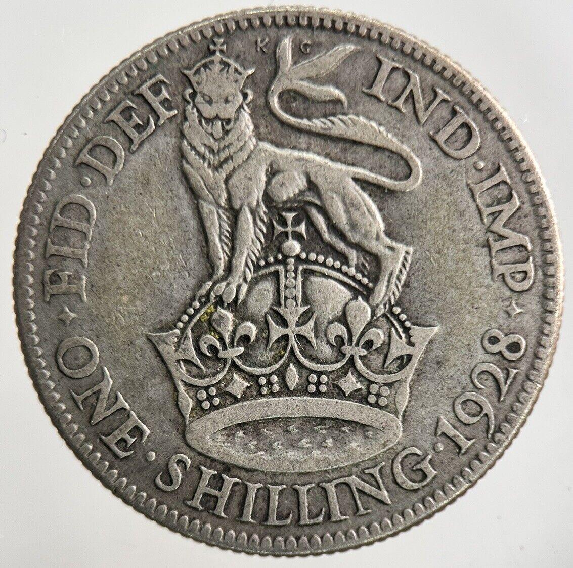1928 George V Shilling Silver Coin | Fine Collectable Grade
