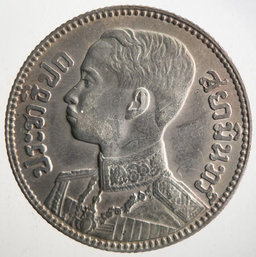 1929 Thailand Thai 50 Satang Rama VII Silver Coin | Very High Grade