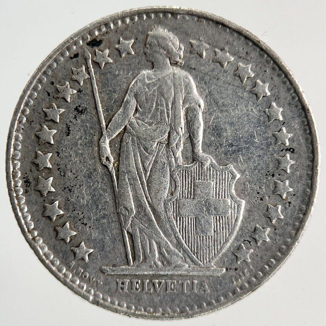 1929 Switzerland Swiss 1/2 Half Franc Silver Coin | Fine Collectable Grade