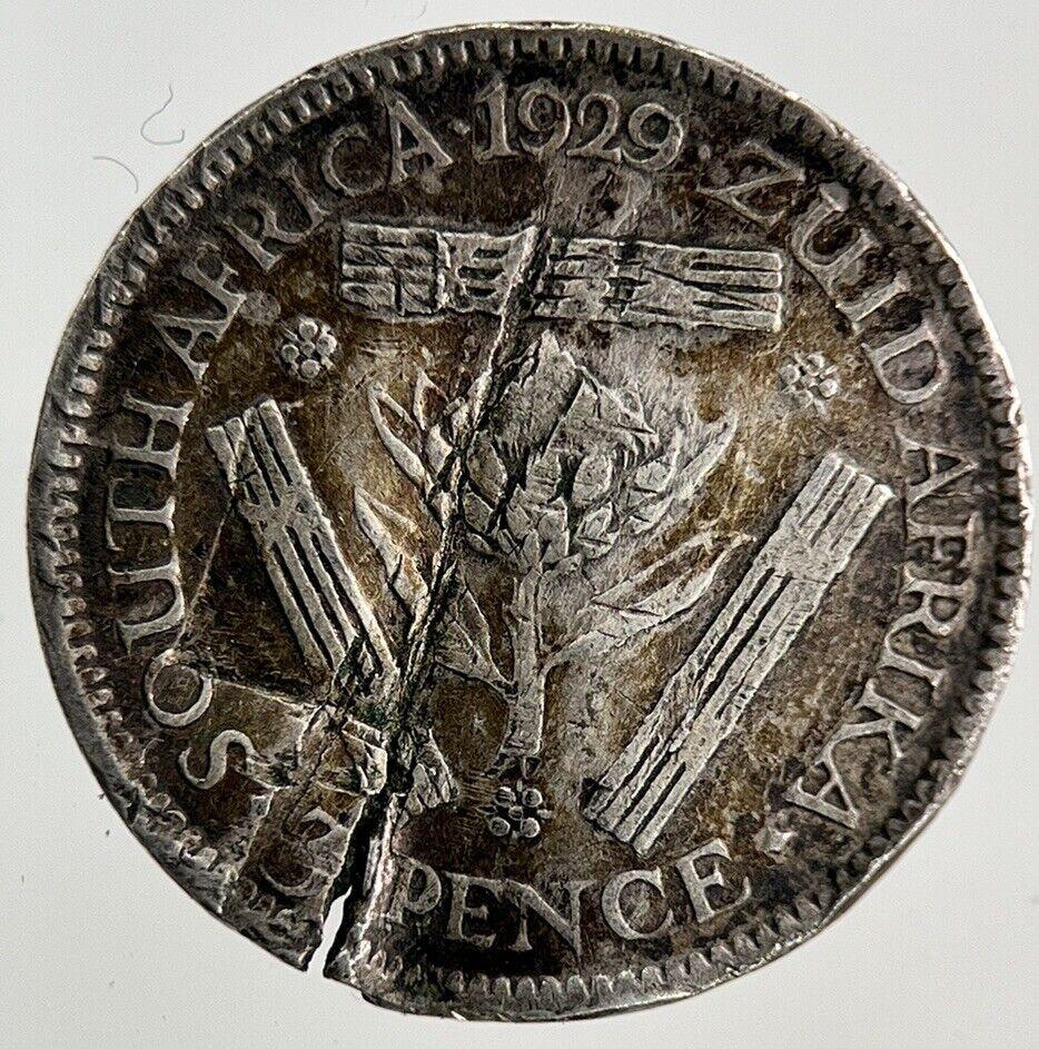 1929 South Africa Threepence Silver Coin | Fair Grade