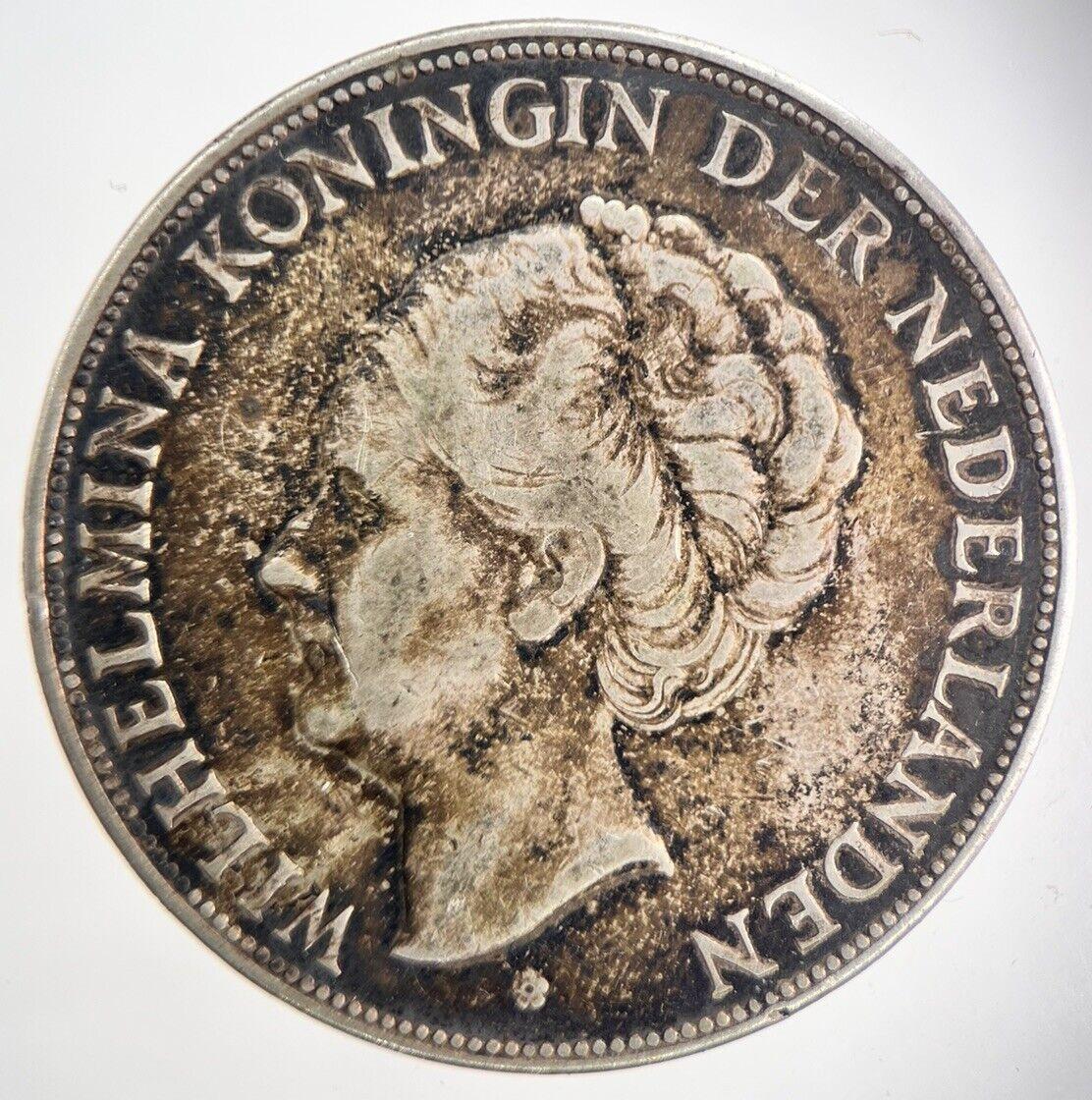 1930 Netherlands 2 1/2 Gulden Silver Coin | Fine Collectable Grade | a726