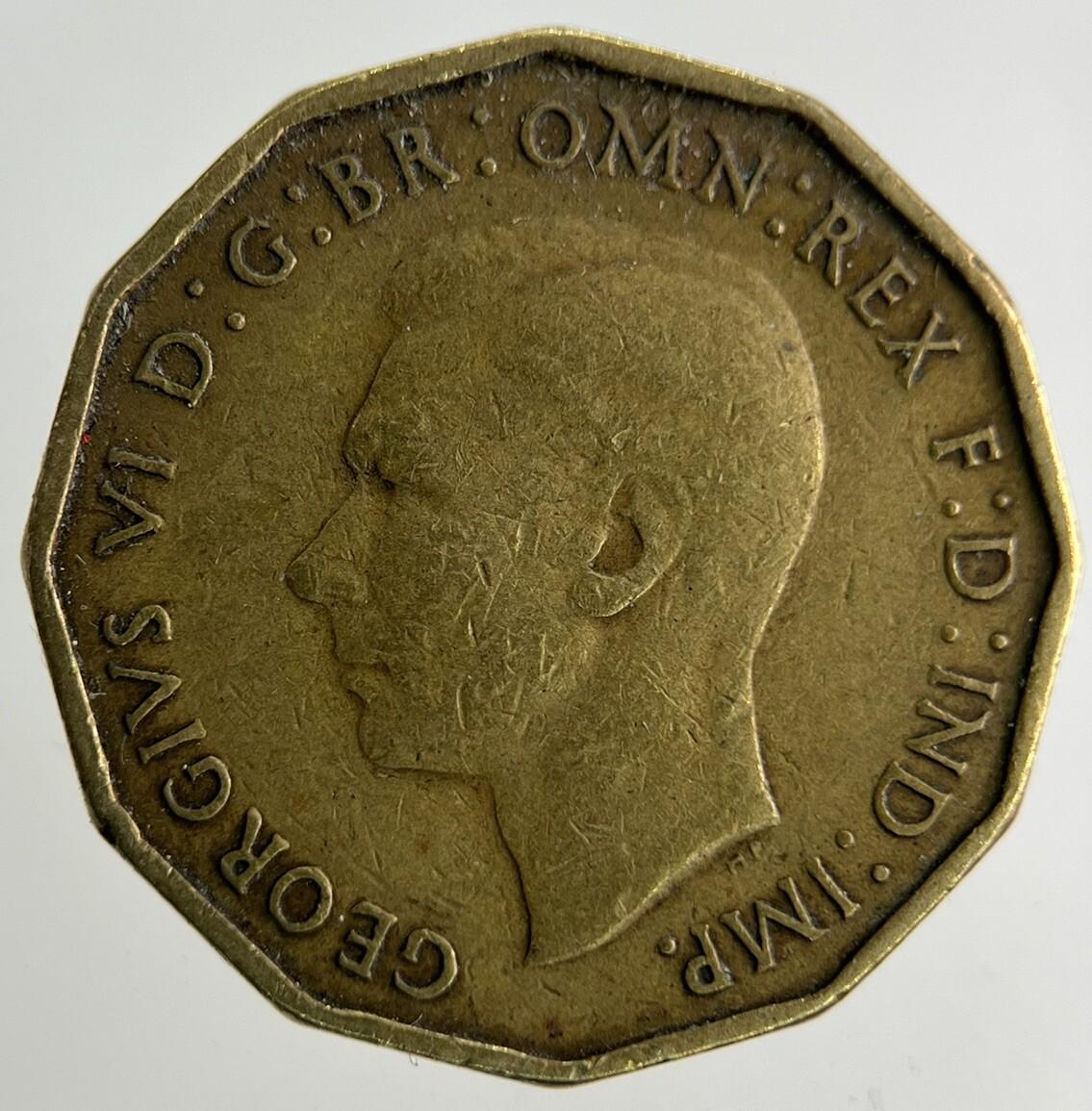 1937 George VI Brass Threepence Coin | Fine Collectable Grade