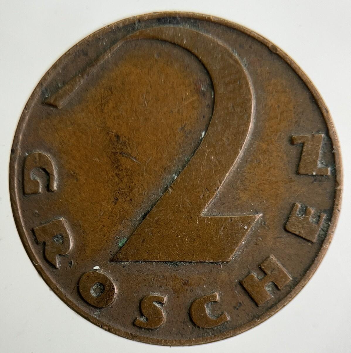 1927 Austria 2 Groschen Coin | Fine Collectable Grade