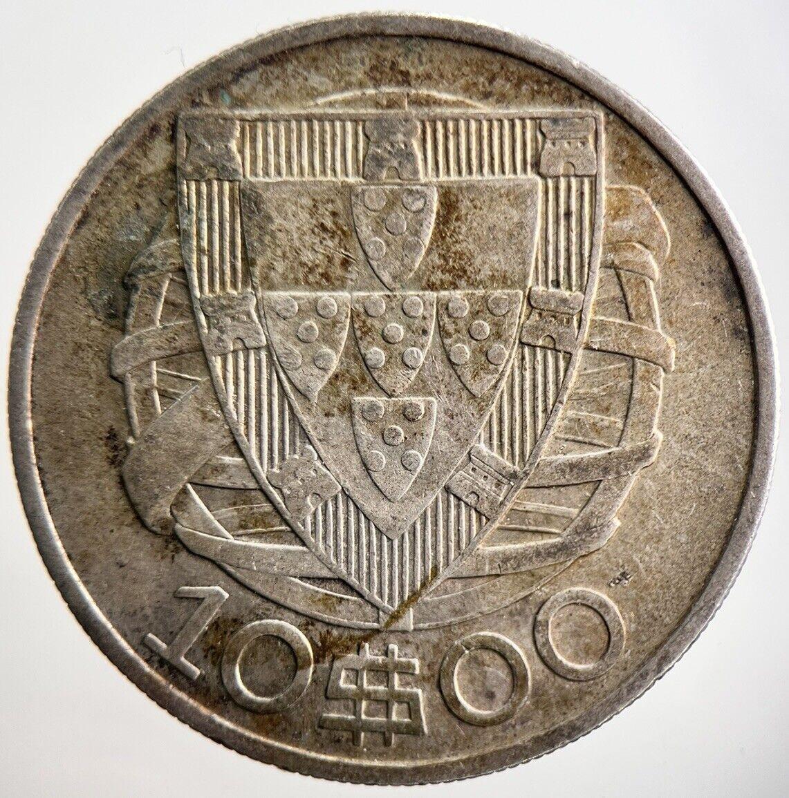 1932 Portugal 10 Escudos Silver Coin | Fine Collectable Grade | a3616