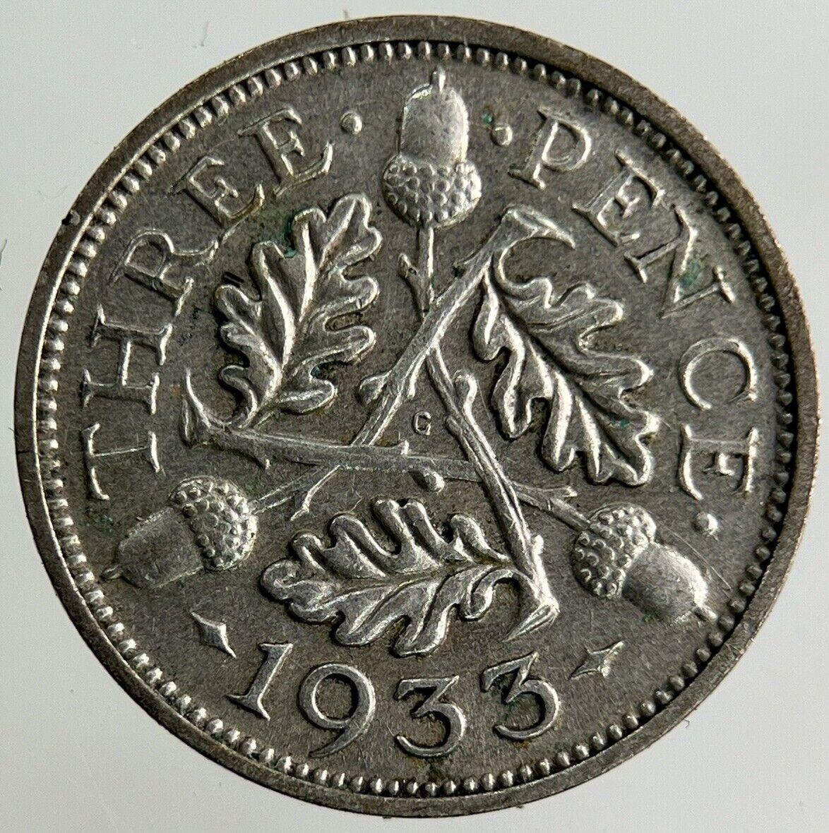 1933 George V Threepence Silver Coin | Fine Collectable Grade