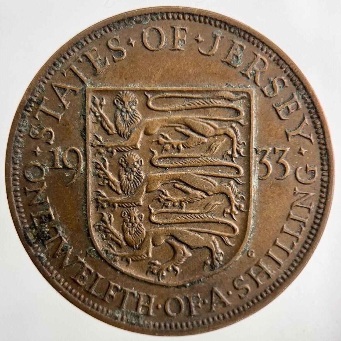 1933 Jersey One Twelfth Of A Shilling 1/12th Coin | Very High Grade