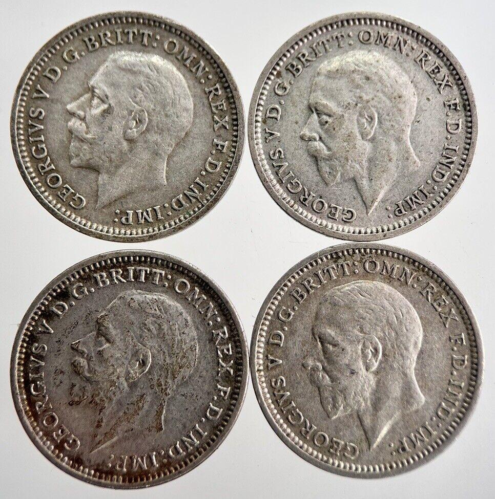 1933/34/35/36 George V Threepence Silver Coins | Very High Grade | a8731