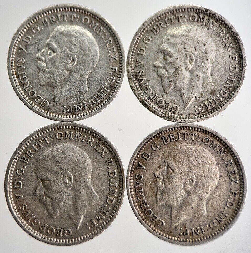 1933/34/35/36 George V Threepence Silver Coins | Very High Grade | a8729