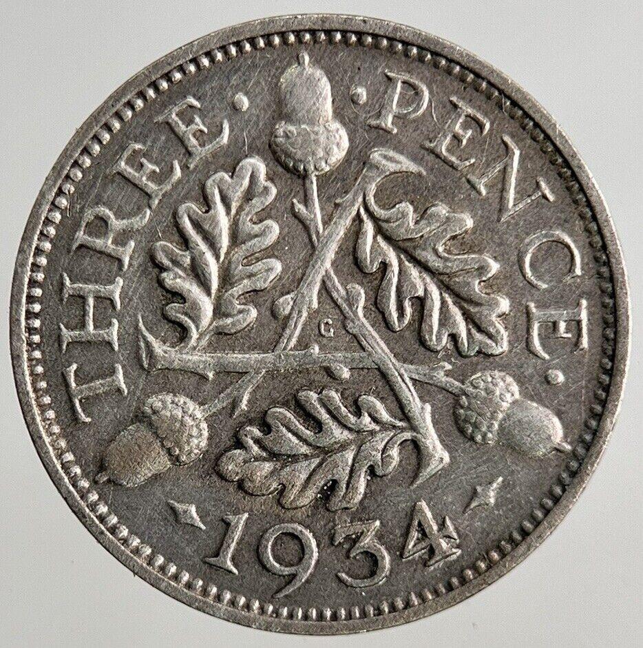 1934 George V Threepence Silver Coin | Fine Collectable Grade