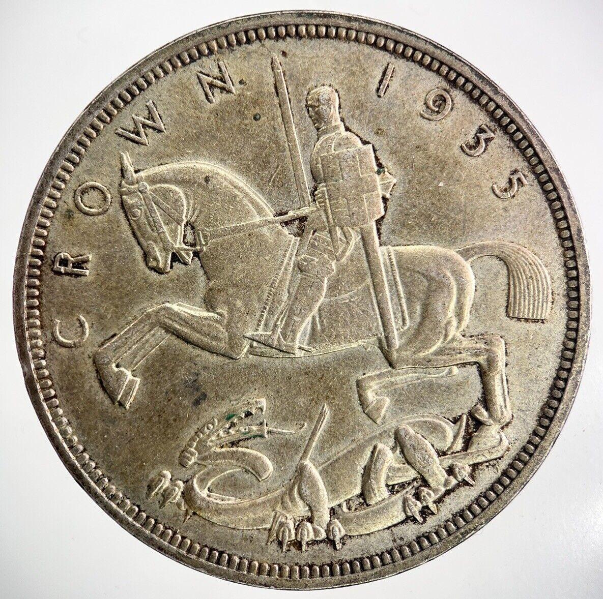 1935 George V Rocking Horse Crown Silver Coin | Very High Grade