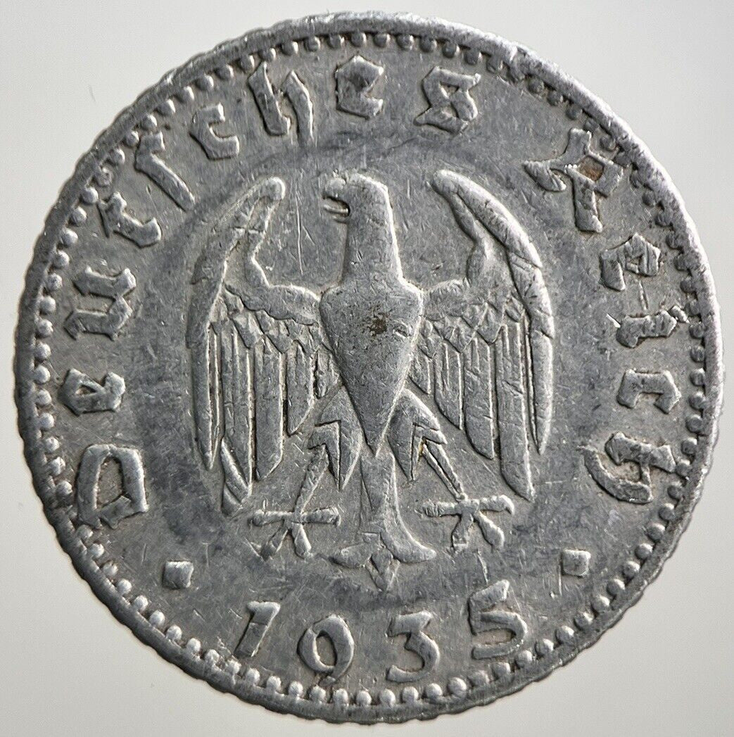 1935-J Germany 50 Pfennig Coin | Fine Collectable Grade | a3076