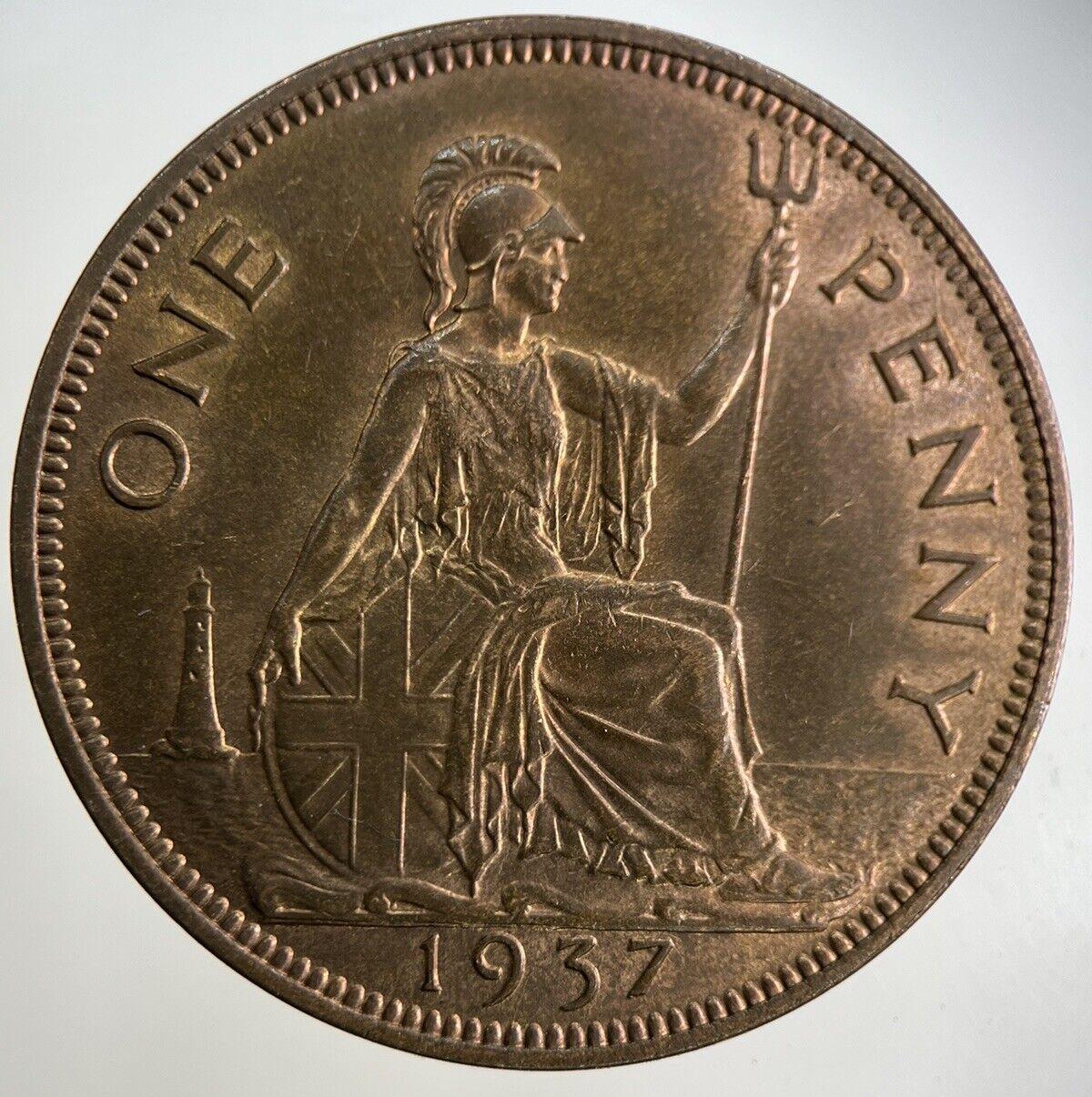 1937 George VI One Penny Coin | Very Fine Grade