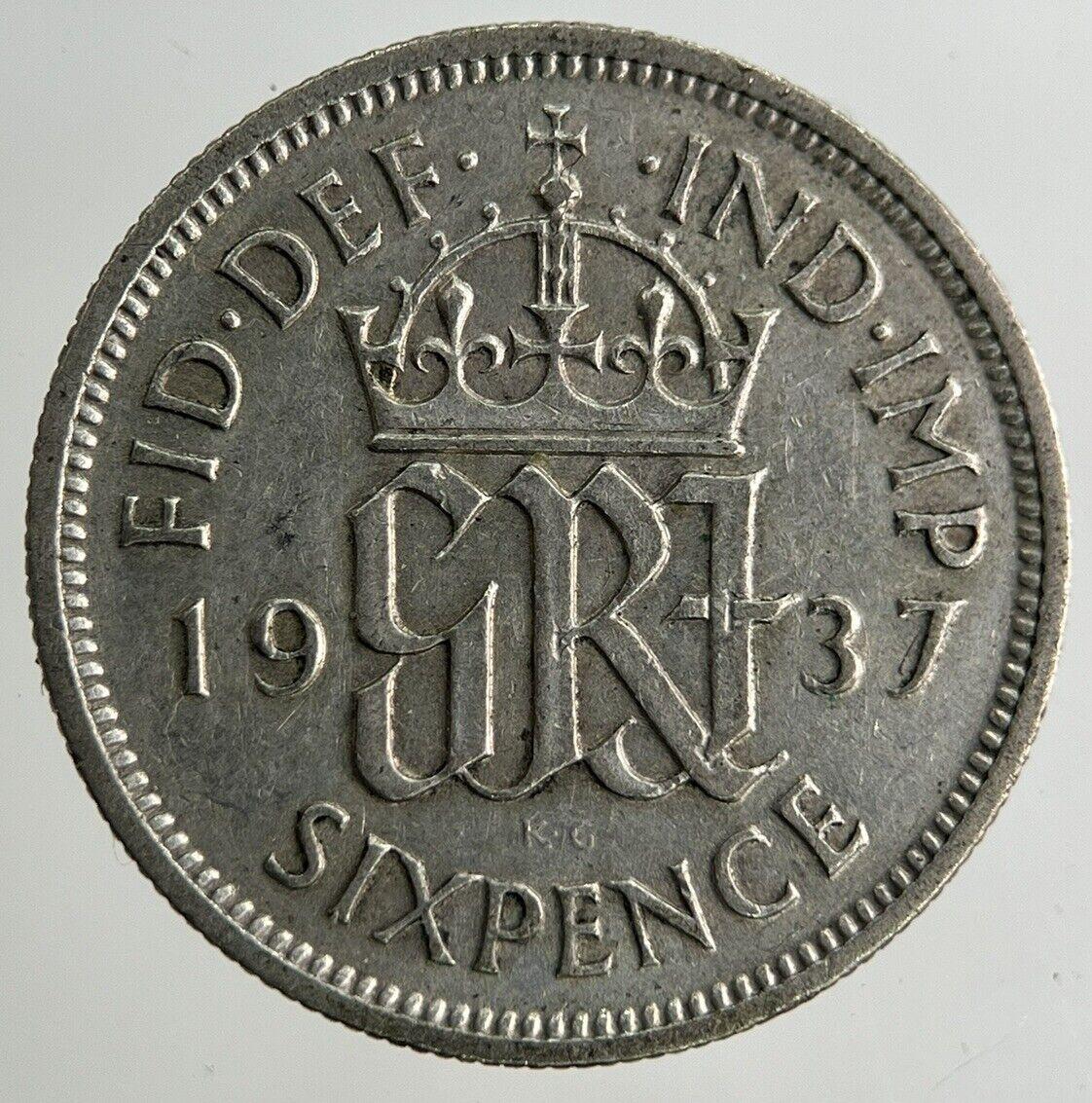 1937 George VI Sixpence Silver Coin | Fine Collectable Grade