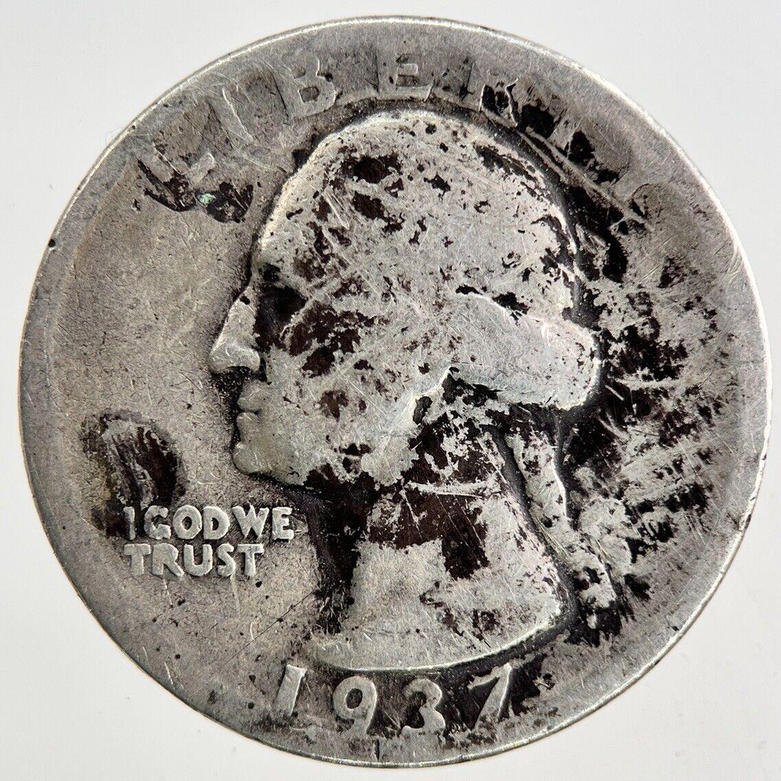 1937 US USA Quarter Dollar Silver Coin | Collectable Grade