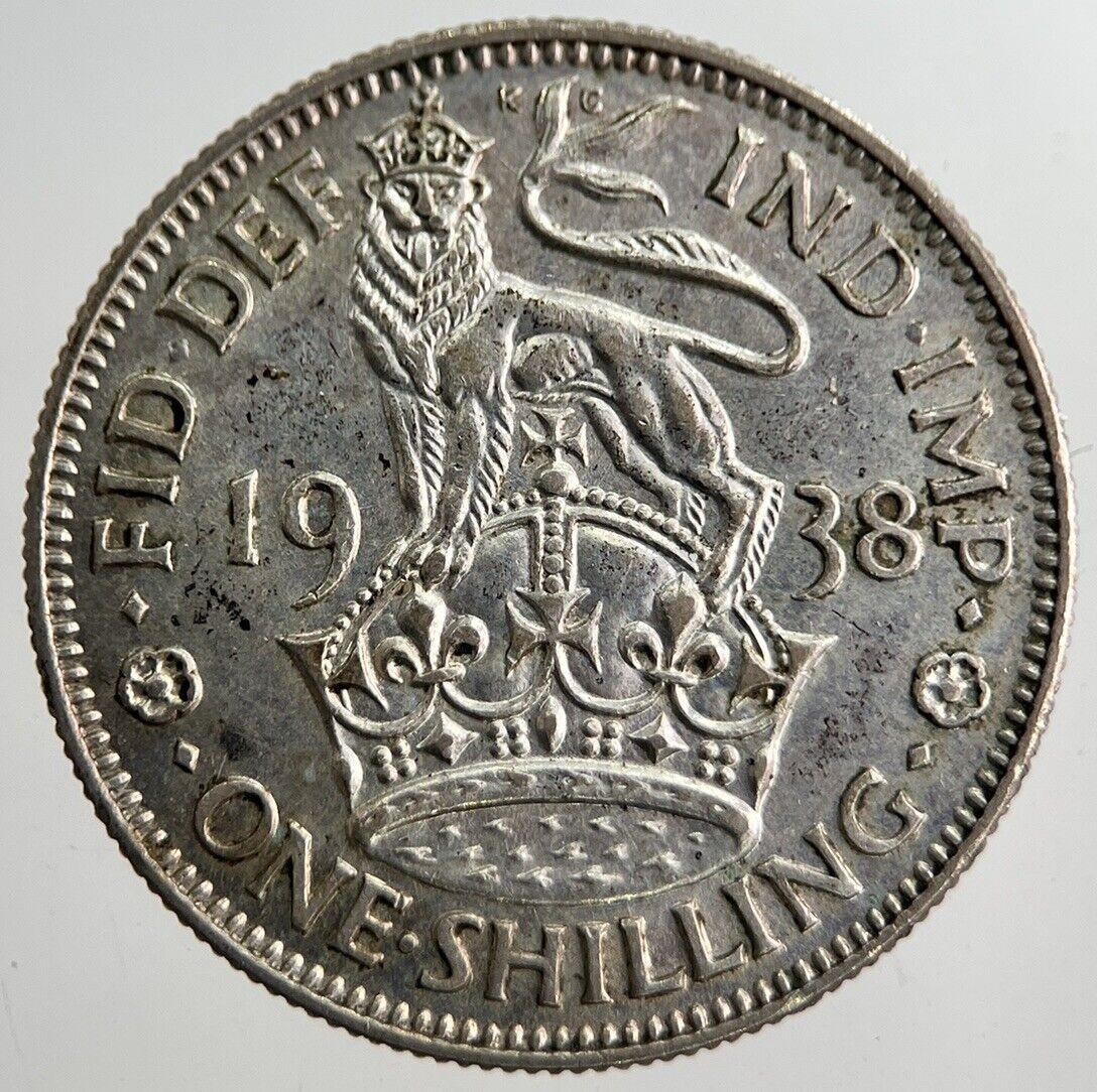 1938 George VI British One Shilling Silver Coin | Very High Grade | a8258