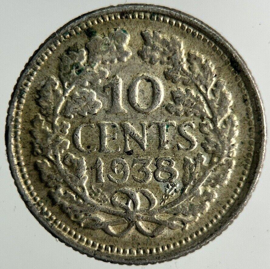1938 Netherlands 10 Cents Silver Coin | Fine Collectable Grade