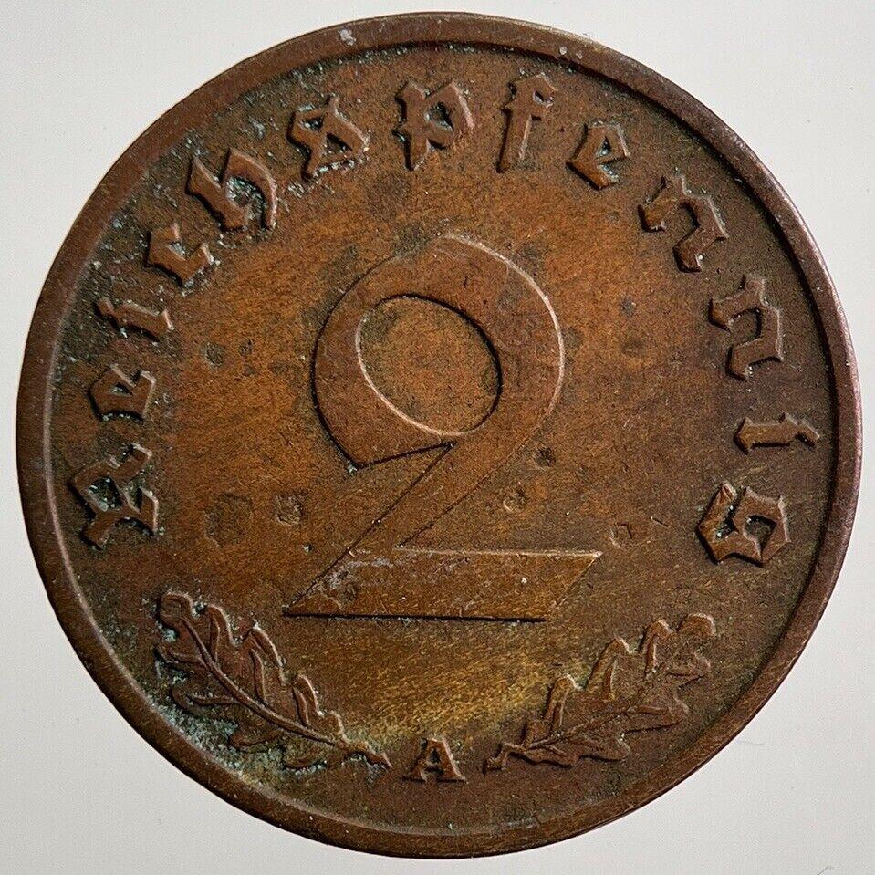 1938-A Germany Nazi 2 Pfennig Coin | Fine Collectable Grade | a2578