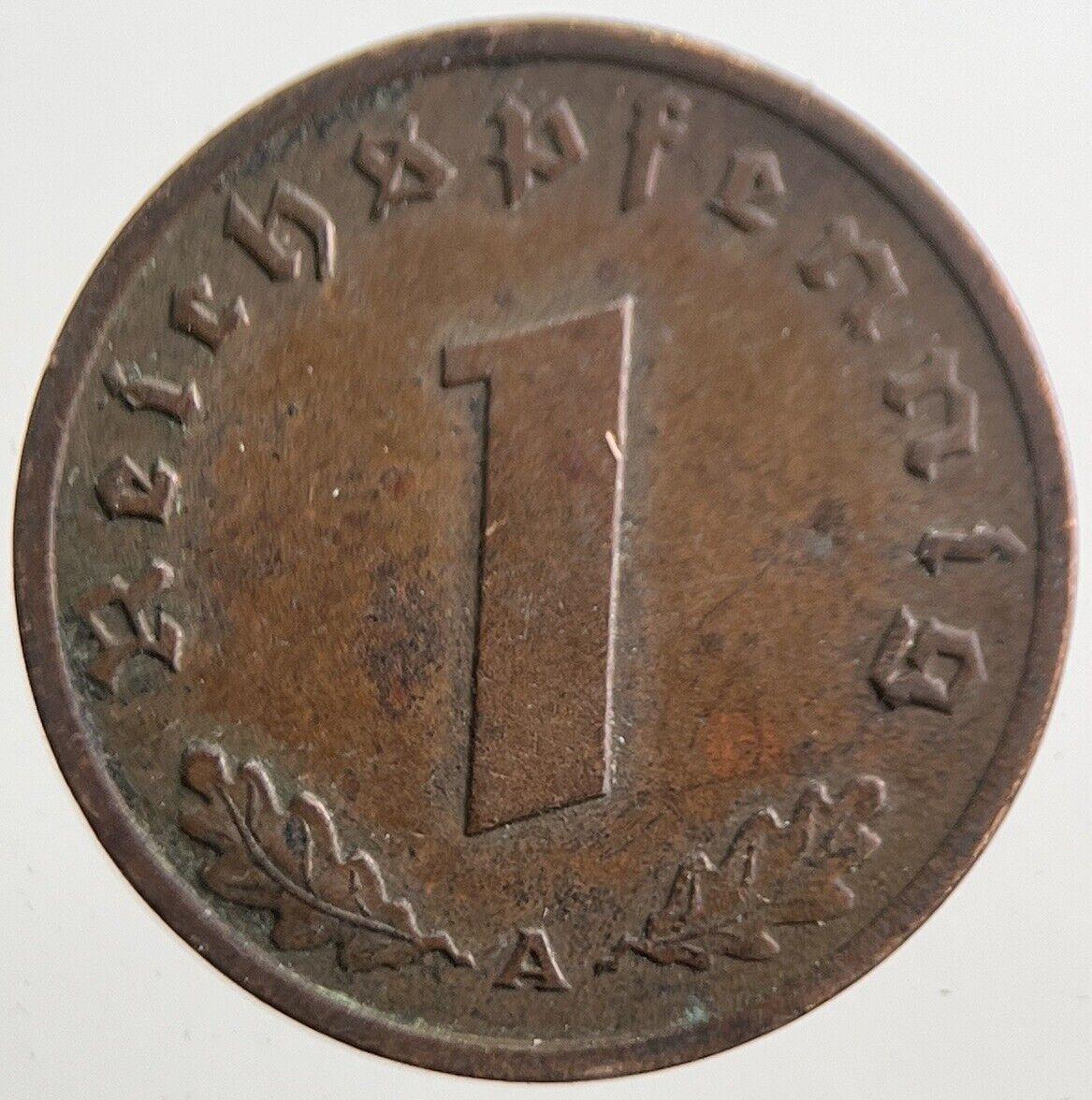 1938-A Germany Nazi 1 Pfennig Coin | Very High Grade | a7787