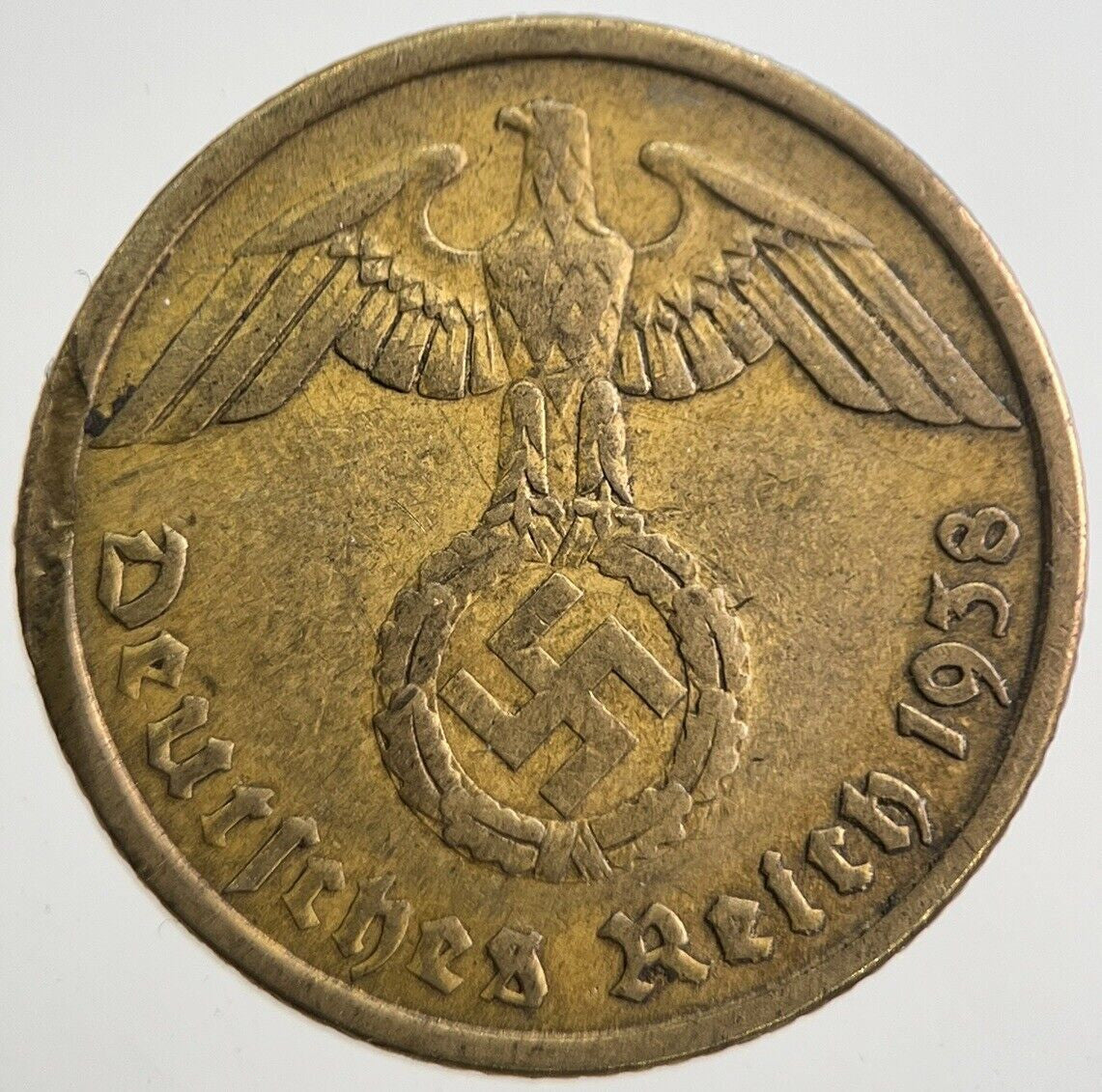 1938-A Germany Nazi 10 Pfennig Coin | Fine Collectable Grade | a7781