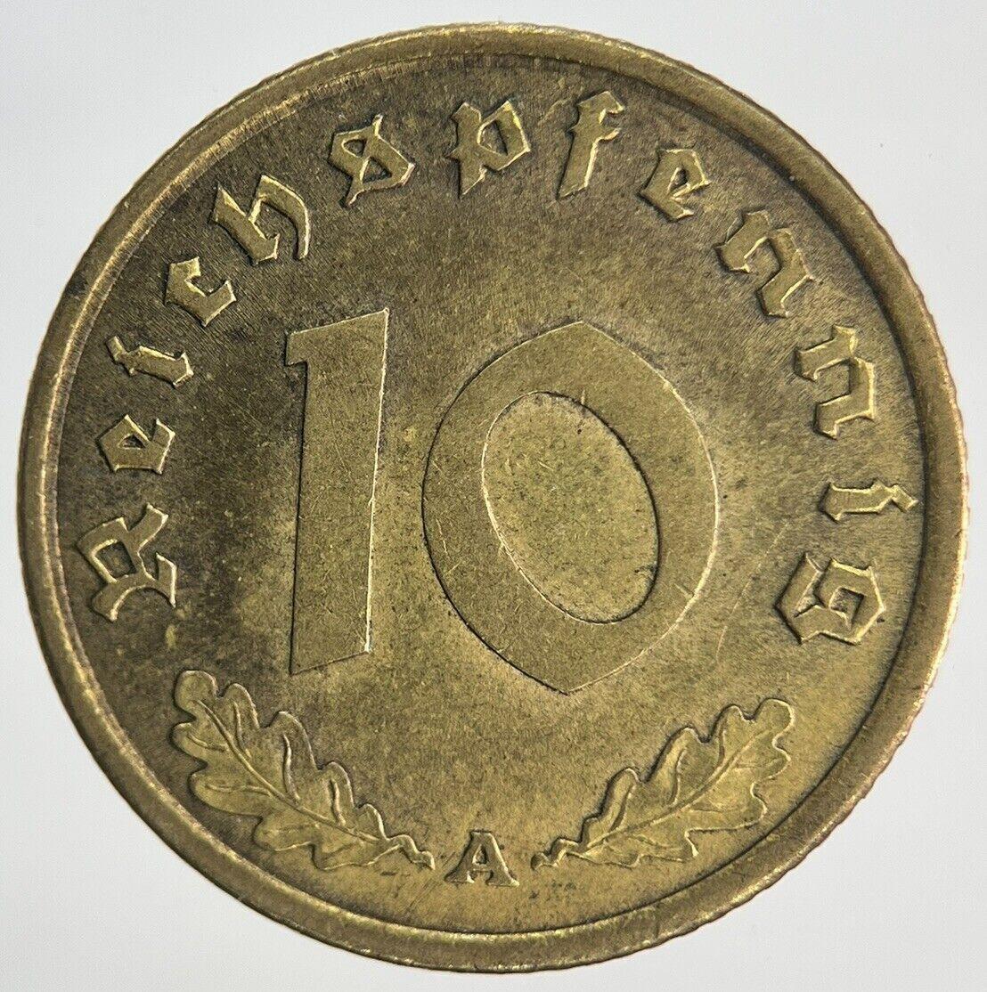 1938-A Germany Nazi 10 Pfennig Coin | Very High Grade | a1963