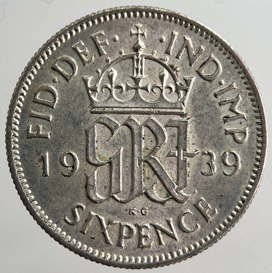 1939 George VI Sixpence Silver Coin | Very High Grade | a8261