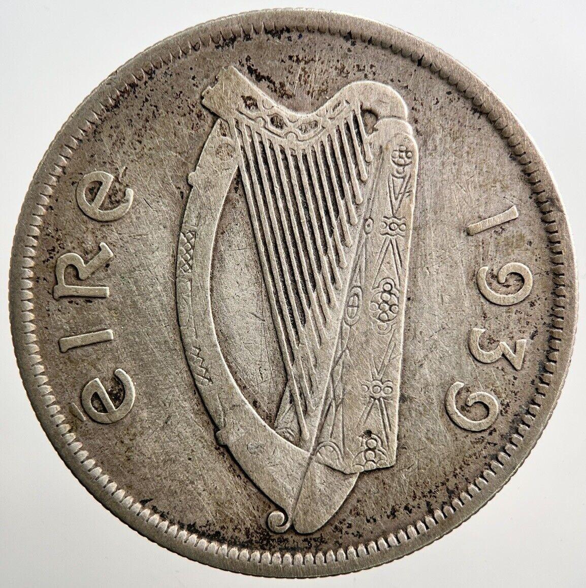 1939 Irish Half-Crown Silver Coin | Fine Collectable Grade | a3832