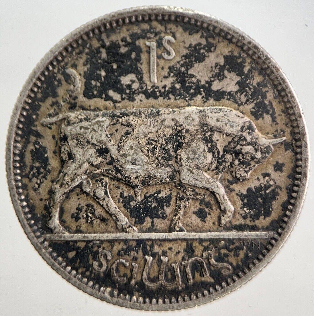 1939 Irish Shilling Bull Silver Coin | Fine Collectable Grade | a4708