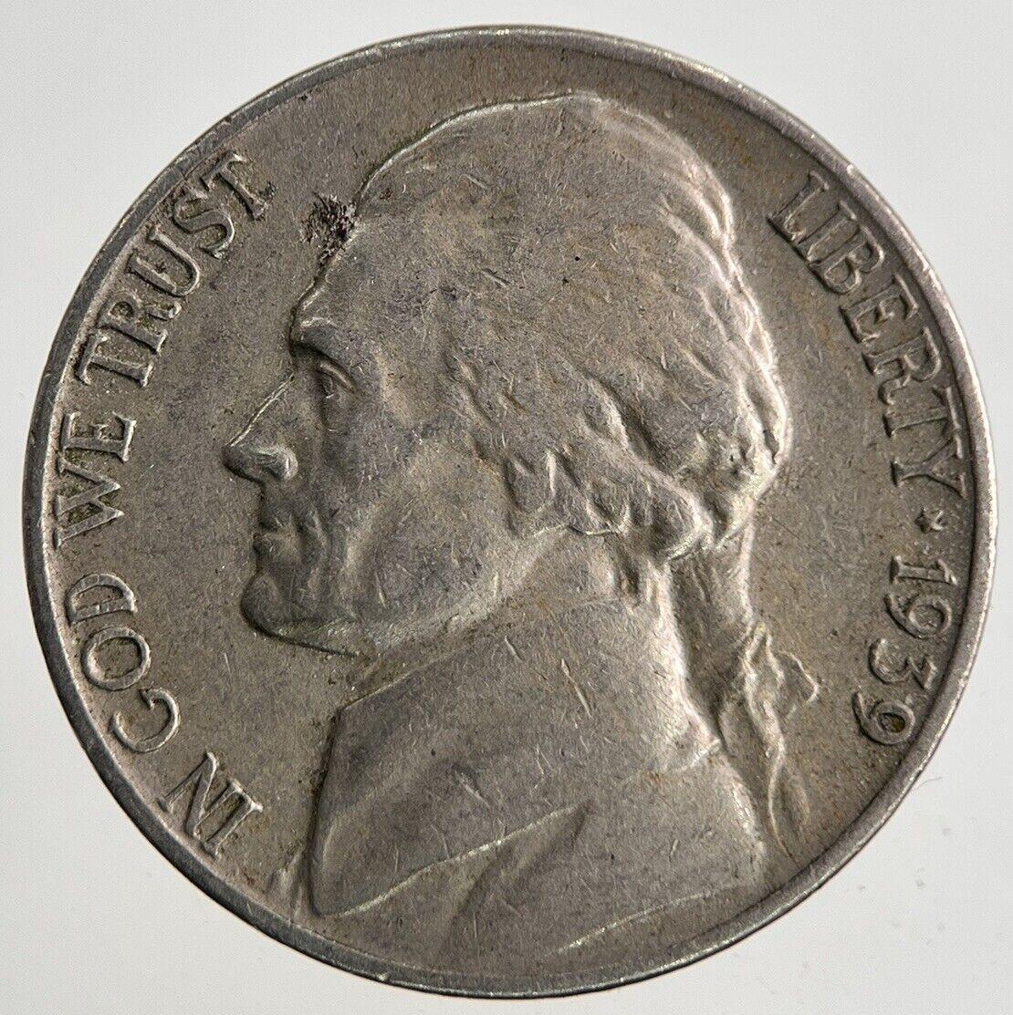 1939 US USA Jefferson Nickel 5 Cents Coin | Fine Collectable Grade