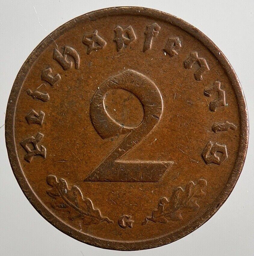 1939-G Germany Nazi 2 Pfennig Coin | Fine Collectable Grade | a418