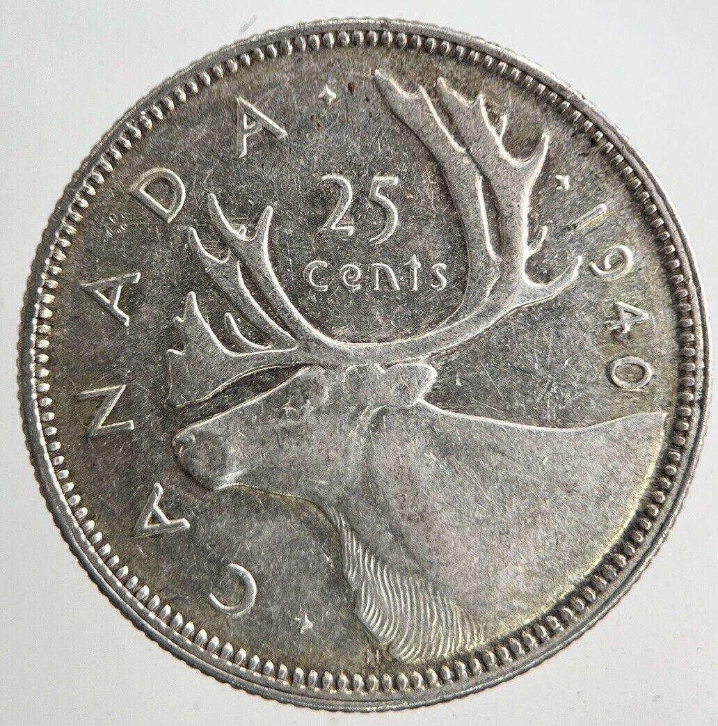 1940 Canada 25 Cents Silver Coin | Very High Grade